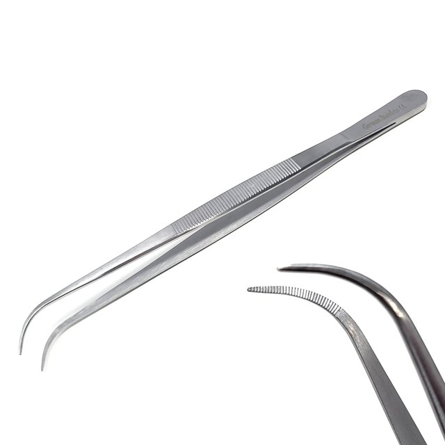Pinzas de laboratorio A2Z SCILAB de 20 cm, acero inoxidable, curvas