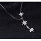 thumbnail image 2 of Collar de plata de ley 925 para adolescentes, collar, collar, colgante, collar, colgante de diamantes con tres estrellas, 2 of 5