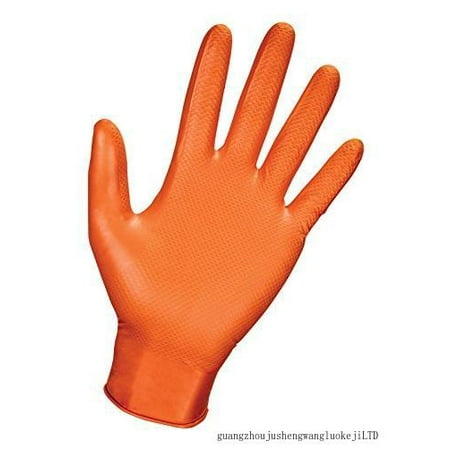 

SAS Safety 66573 Astro-Grip Powder‐Free 7 Mil Nitrile Gloves Large Orange 100/BX