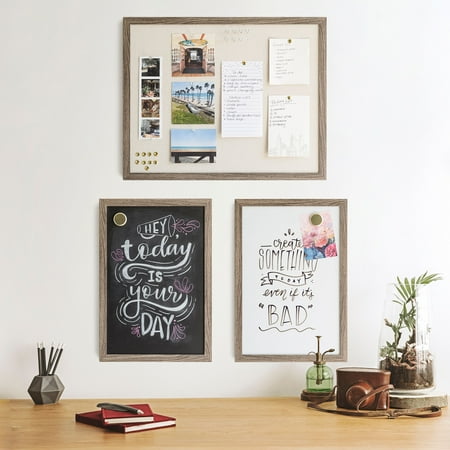 Christmas Bulletin Board Sayings U Brands Magnetic Presentation Board Set, Rustic MDF Frame (4501U01-06) ()