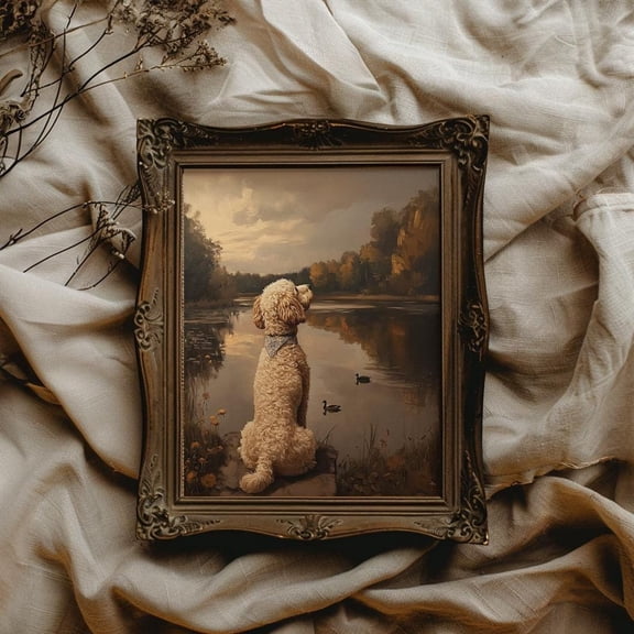 Goldendoodle Goldendood Wall Art Golden Doodle Poster Doodle Owner Dog Mom Goldendoodle Owner Gift Dog Dad Doodle, 8x12 UNFRAMED