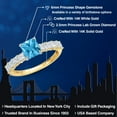 thumbnail image 2 of Gem Stone King 14K White And Yellow Gold Swiss Blue Topaz and Lab Grown Diamond Engagement Ring for Women | 2.42 Cttw | Princess 6MM | Gemstone November Birthstone | Size 8, 2 of 6