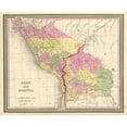 thumbnail image 2 of Vintage Maps 17x15 Black Modern Framed Museum Art Print Titled - Peru and Bolivia 1849, 2 of 4
