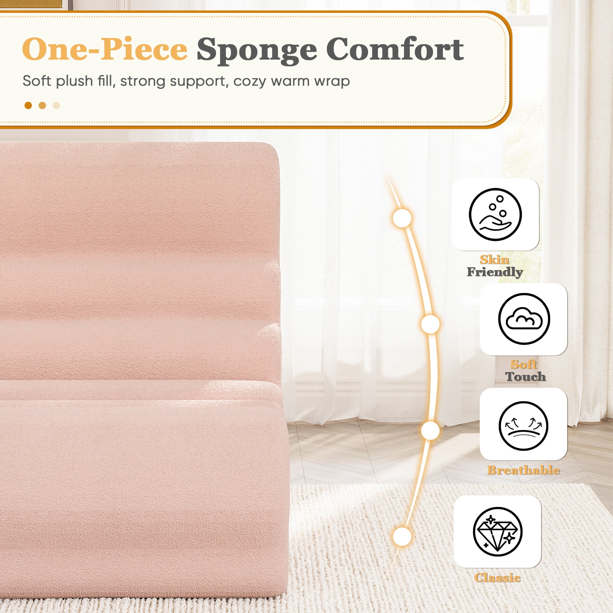 Homall Teddy Plush Bean Bag Chair for Adults – Soft Sponge-Filled Lounge Seat, Comfortable Floor Chair for Living Room and Bedroom, Pink