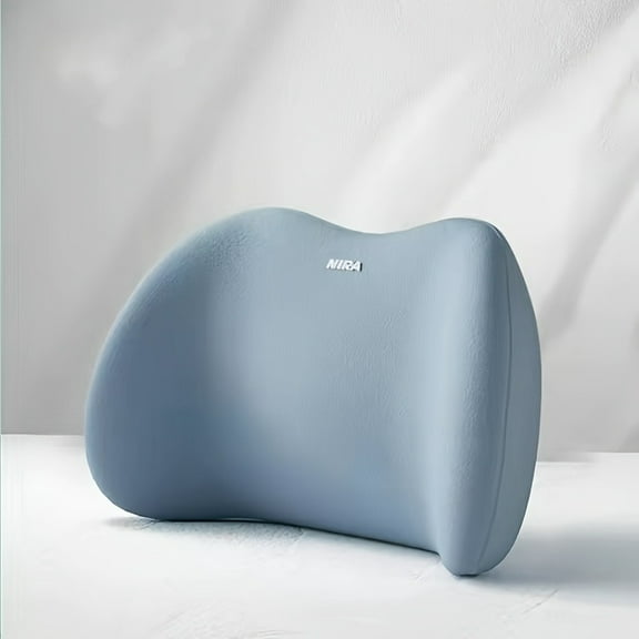 Ergonomic Memory Foam Lumbar Pillow for Office and Bed Sleepers - Comfortable Back Support Cushion with Washable Cover