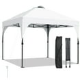 thumbnail image 2 of Ainfox 8'x8' Pop Up Canopy Tent, Easy-Setup Gazebo, Outdoor Canopy with 3 Adjustable Heights for Events, Parties, Camping, White, 2 of 9