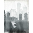 thumbnail image 2 of OnRei 25x32 White Modern Wood Framed Museum Art Print Titled - Skyline Mind, 2 of 4