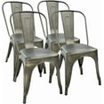 thumbnail image 1 of FDW Metal Dining Chairs Set of 4 Indoor Outdoor Chairs Patio Kitchen Metal 18 Inch Seat Height Restaurant Tolix Side Bar Weight, Bronze, 1 of 7