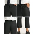 thumbnail image 6 of INSPIRE CHIC Men's Pants Solid Color Ankle Length Flat Front Trousers 30 Black, 6 of 7