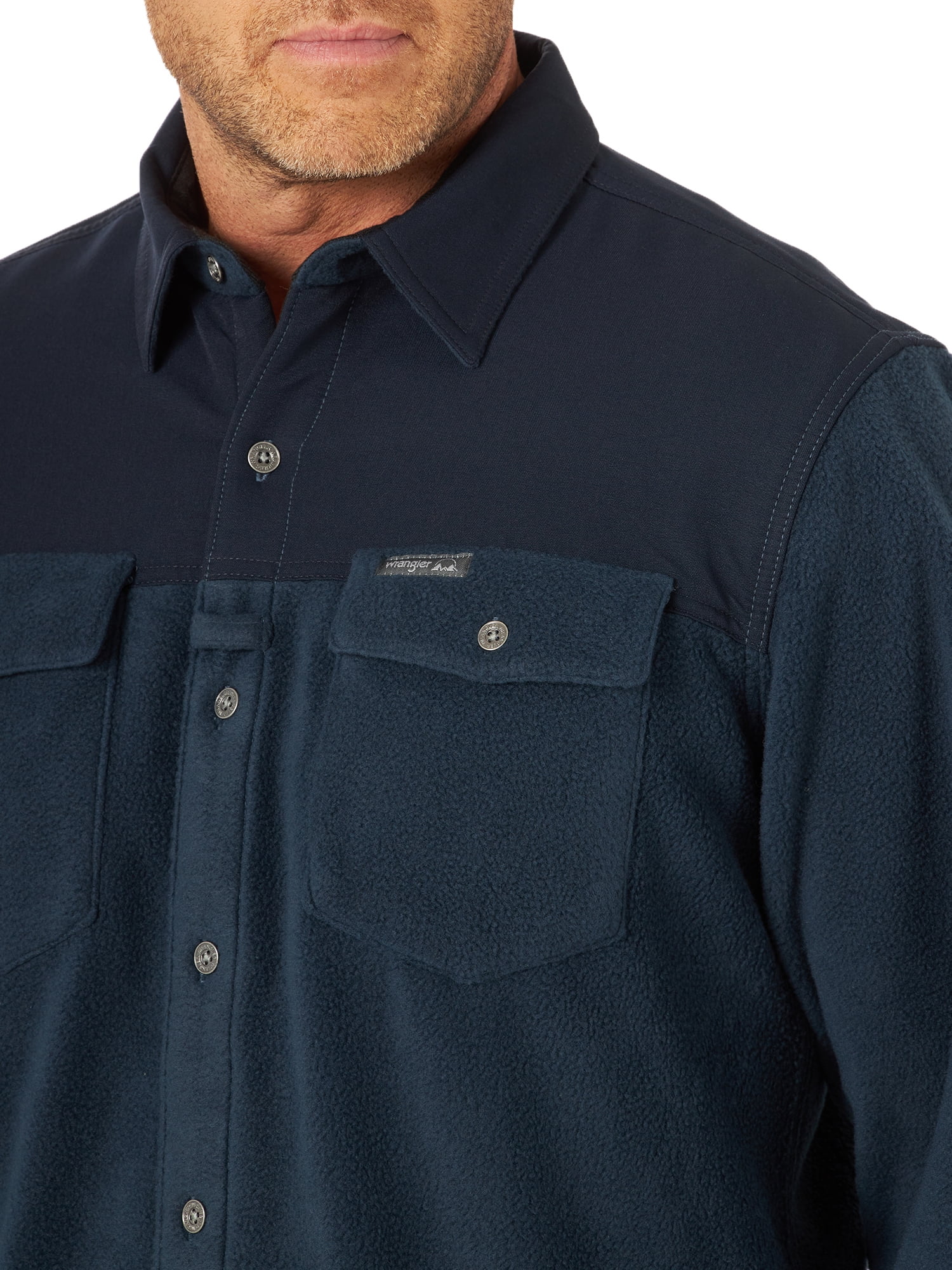 Wrangler Men's Outdoor Overlay Fleece Shirt