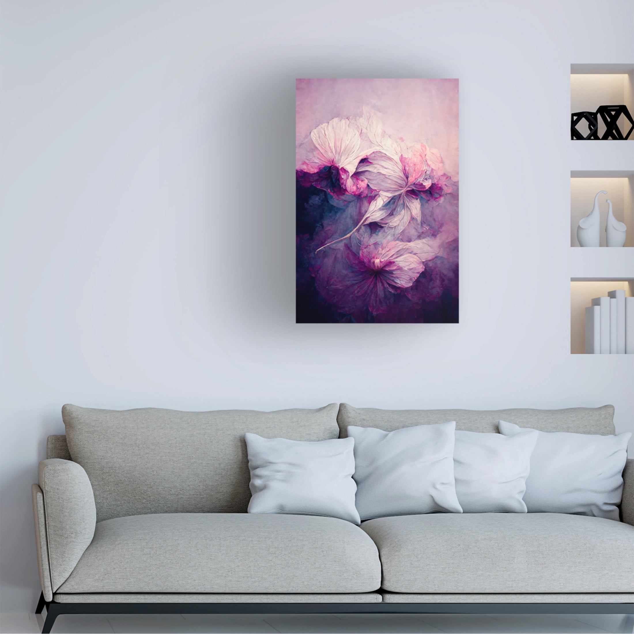 Canvas Wall Art - Treechild 'Purple Peony' Wall Art for Living Room, Bedroom, or Office D?cor by Trademark Fine Art - 16 x 24 Inches