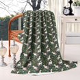 thumbnail image 2 of Green Cartoon Unicorn Floral Pattern Blanket,Comfortable Soft Lamb Wool Throw Blanket,All Season,Warm Lightweight Blankets for Sofa Bed Couch Living Room Chair,40"x50", 2 of 4