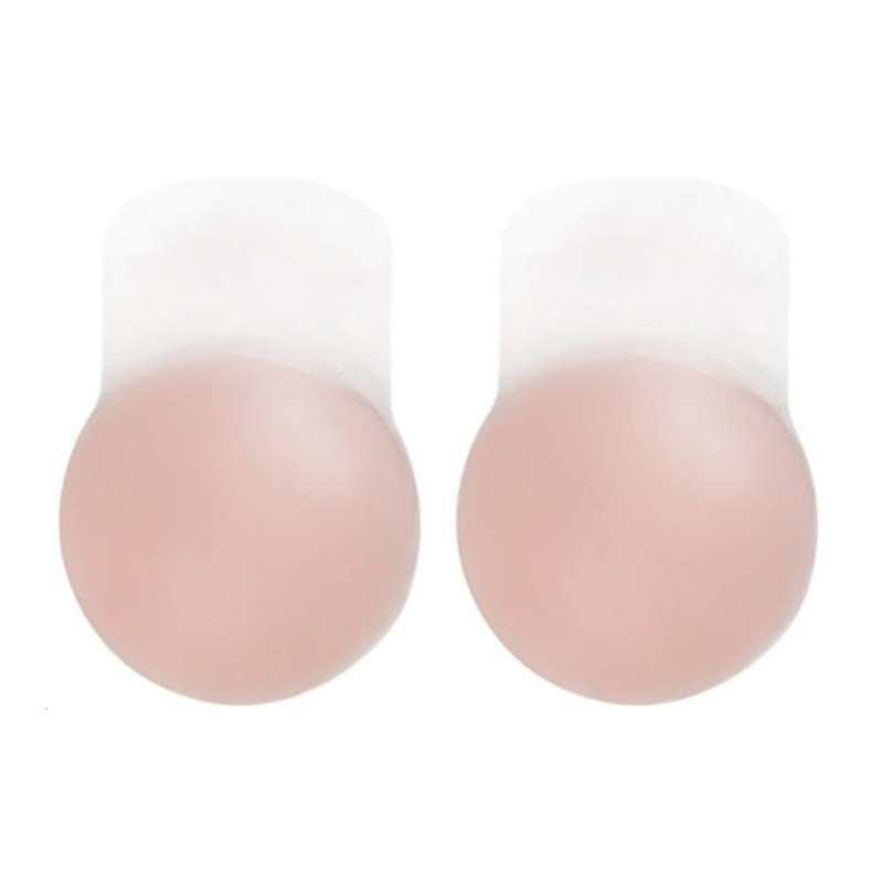 Adhesive Bra Breast Lift Tape Silicone Breast Pasties Nippleless Covers Round Nude