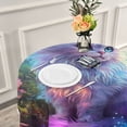 thumbnail image 6 of YAZAOO Round Tablecloth White Cat with Flowers Pattern Tableclothes, 6 of 8