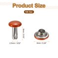 thumbnail image 2 of Uxcell 100 Sets Double Cap Leather Rivets 6x8mm for Fabric Belt and Decoration Orange, 2 of 7