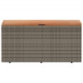thumbnail image 2 of vidaXL Garden Storage Box Grey 110x50x54 cm Poly Rattan Acacia Wood, 2 of 5