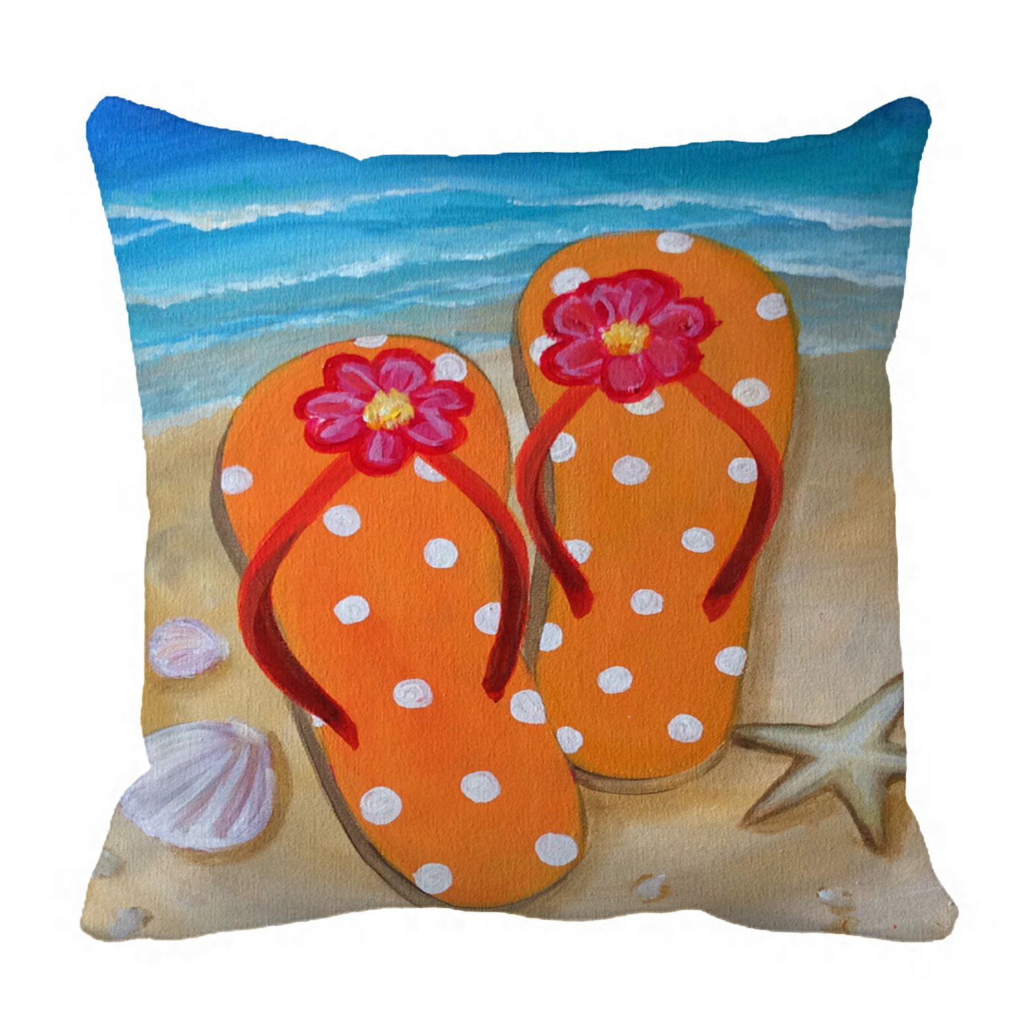 ZKGK Beach Flip Flops Pillowcase Home Decor Pillow Cover Case Cushion ...