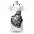 thumbnail image 3 of Cars Apron, Hand Drawn Vintage Vehicle with Detailed Front Part Hood Lamps Rear View Mirror, Unisex Kitchen Bib with Adjustable Neck for Cooking Gardening, Adult Size, Grey Blue Grey, by Ambesonne, 3 of 4
