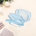 thumbnail image 3 of Unique Bargains 1 Pc Large Capacity Visible Drawstring Makeup Bag for Vacation Travel Mesh Fabric Blue, 3 of 6