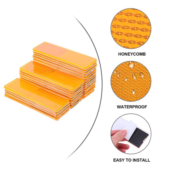 TEHAUX 25Pack Flashing Tape Reflective Tape Orange Plastic High Visibility for Trailers