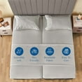 thumbnail image 3 of Split Bed Sheet Set 5 Pieces (1 Flat, 2 Fitted Sheet, 2 Pillow Covers) - 100% Egyptian Cotton - 1000 Thread Count Deep Pocket up to 18" Mattress Size Split California King Color Silver Grey Solid, 3 of 5