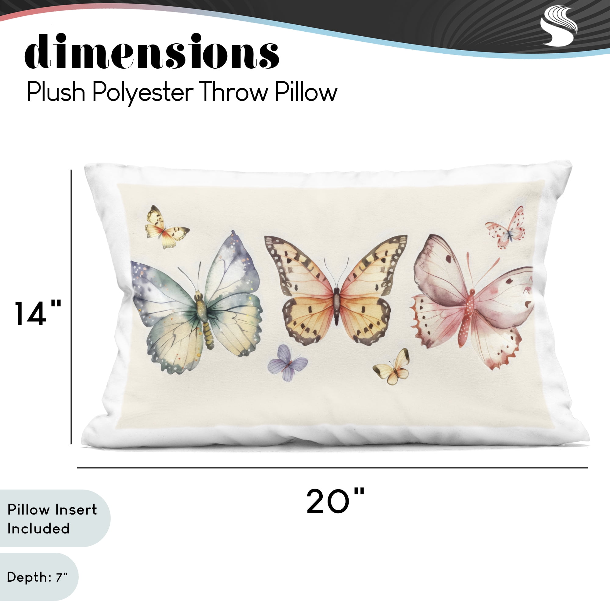Stupell Industries Graceful Butterfly Trio Decorative Printed Throw Pillow, design by Creative Studio