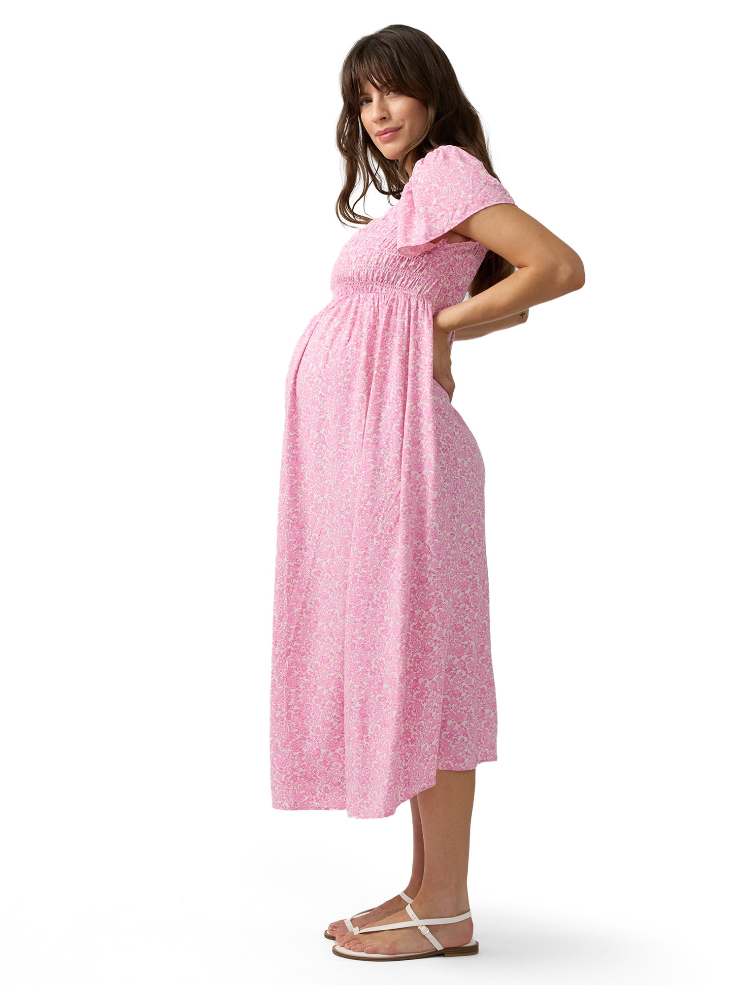 Ingrid & Isabel For Every Belly Women's Maternity Smocked Woven Dress, Sizes S-XXL