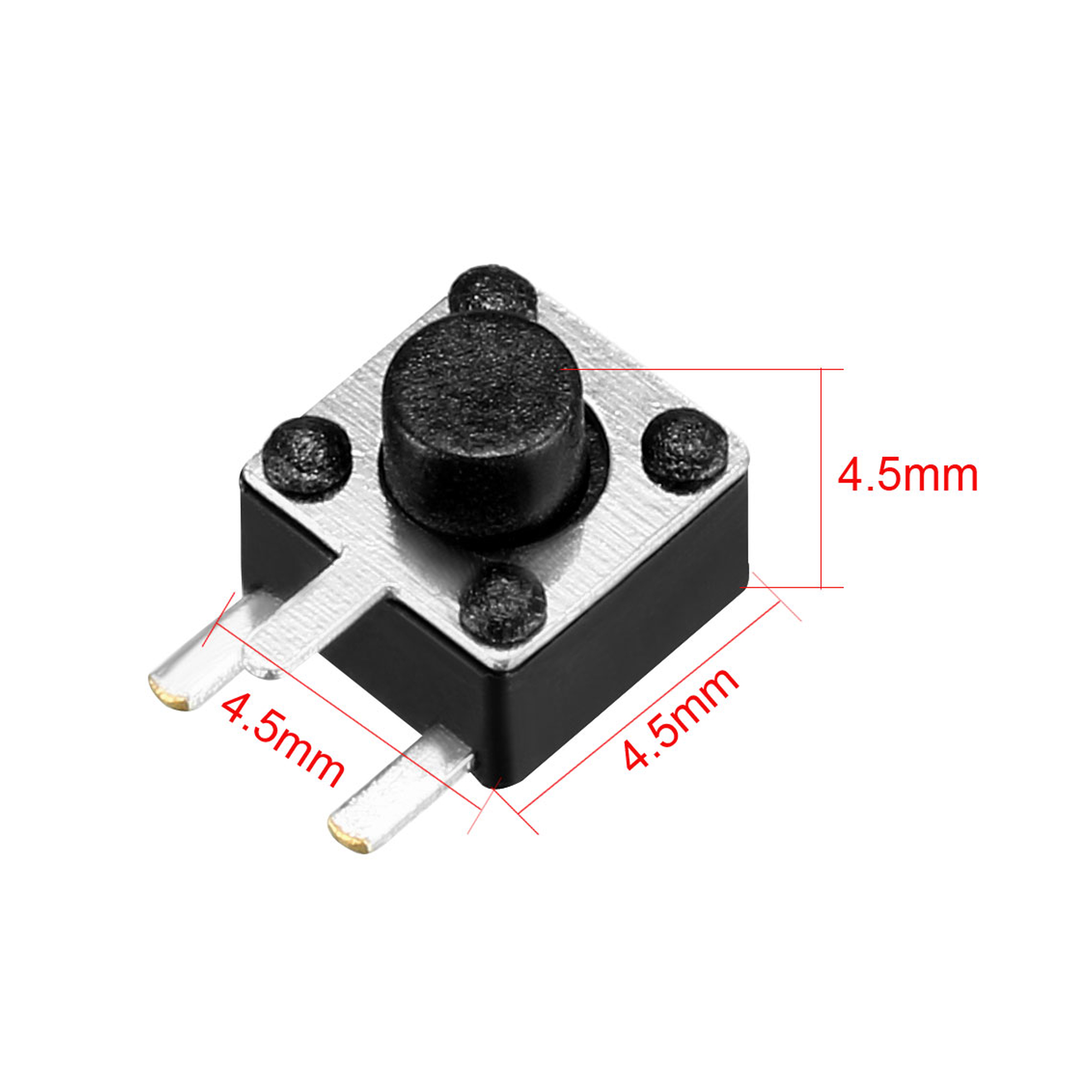 Sourcingmap 20 Pezzi Micro Pulsanti Tattili – Interruttori Momentanei 3x6x3.5mm Per PCB, 2 Terminali, Oro