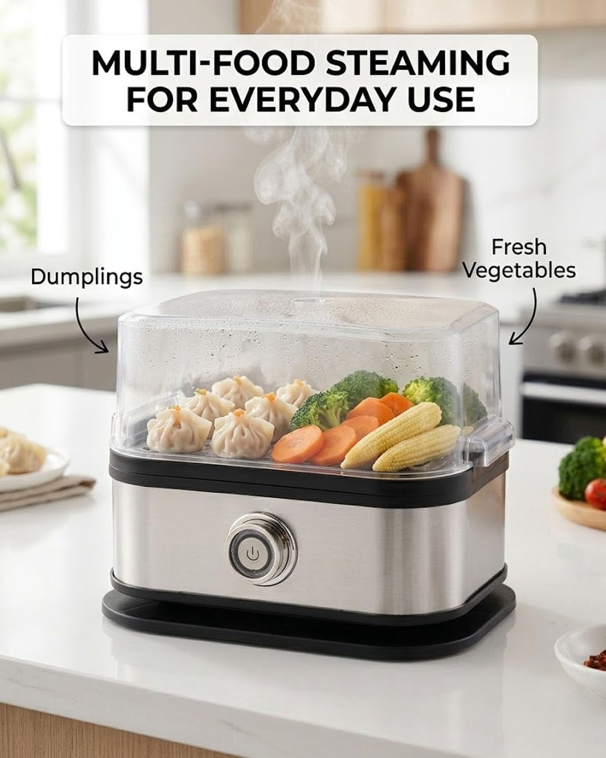 110v Multifunctional Egg Steamer with Clear Lid– 6-Egg Capacity,Stainless Steel Electric EggCooker,Compact & Portable Mini EggBoiler,Auto Shut-Off,Dry-Burn Protection,Soft Medium Hard BoiledEggs (1)