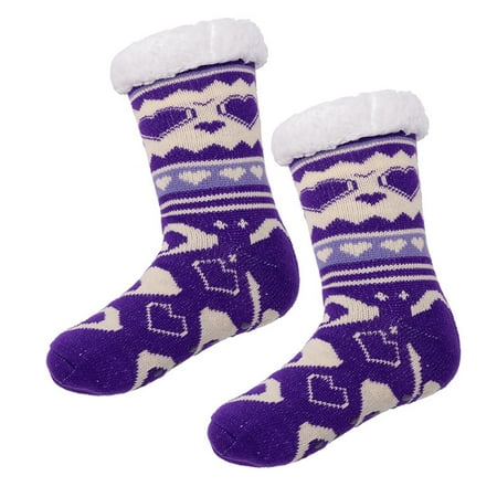 

12 pairs * Ladies Warm Heart Print Floor Socks Plush Coral Fleece Socks Slipper Socks socks for girls