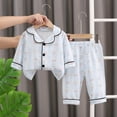 thumbnail image 2 of KHONTS Kids Cute Printed Pajamas Sets Long Sleeve Button down Tops and Pants, Girls and Boys 2 Piece, Sizes 2-6 Years, 2 of 4