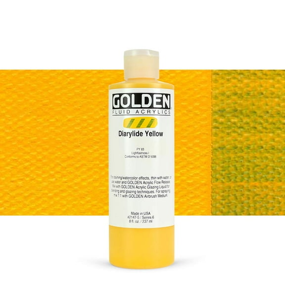 Golden Fluid Acrylic Paint, 8 oz, Diarylide Yellow