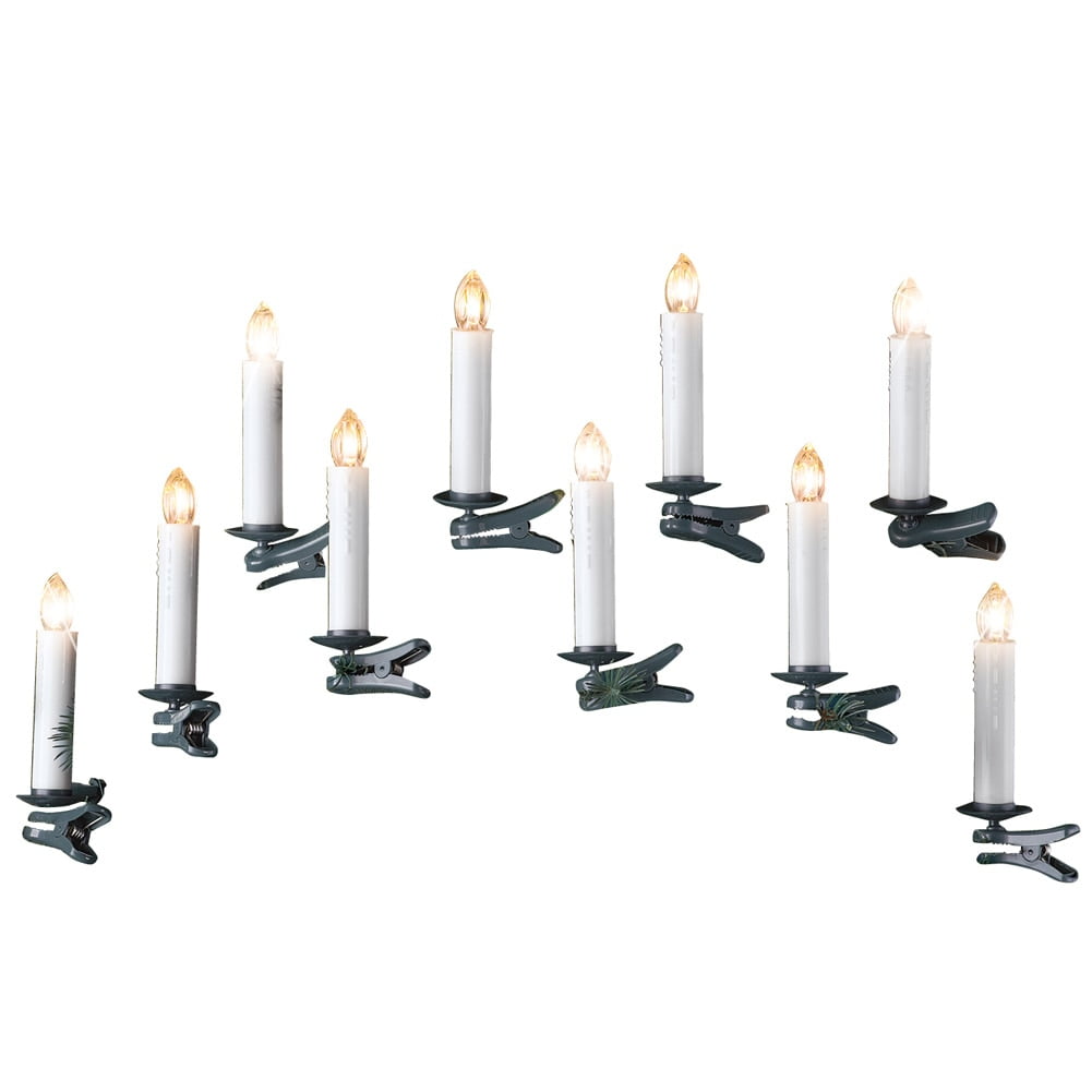 10P Christmas Clip-On Candle Lights Xmas Lighted Decoration Tree Wreath ...