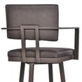 thumbnail image 6 of Armen Living Balboa 26" Faux Leather Swivel Counter Stool in Brown, 6 of 7