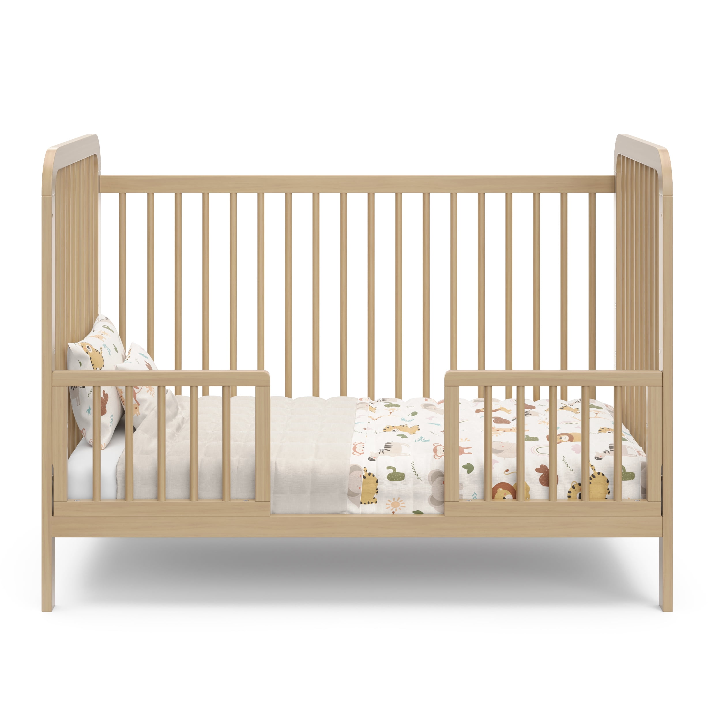 Storkcraft Pasadena 3-in-1 Convertible Baby Crib – GREENGUARD Gold Certified, 100% Solid Wood, Fits Standard Crib Mattress, Converts to Toddler Bed and Daybed, 4 Mattress Heights, Driftwood