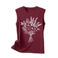 thumbnail image 4 of Sleeveless Blouses for Women Cotton White Tshirts Shirts for Women Gym Womens Cotton Print V Neck T Shirts Oversized Tee Shirts, 4 of 4