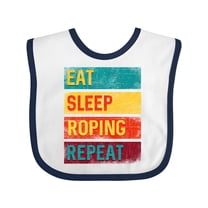 Inktastic Calf Roping Rodeo Eat Sleep Roping Repeat Boys or Girls Baby Bib