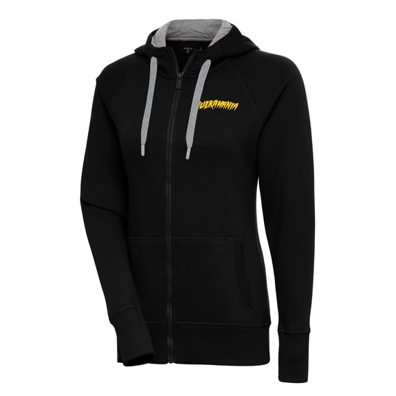 Women's Antigua  Black Hulk Hogan Victory Raglan Full-Zip Hoodie