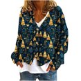 thumbnail image 2 of Xysaqa Women's Long Sleeve Button Up V Neck Christmas Sweater Cute Printed Soft Knit Cardigan Sweater Jacket S-XXL, 2 of 5