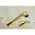 thumbnail image 3 of Kingston Brass KS7127WLL Wilshire Double-Handle Wall Mount Bathroom Faucet, Brushed Brass, 3 of 8