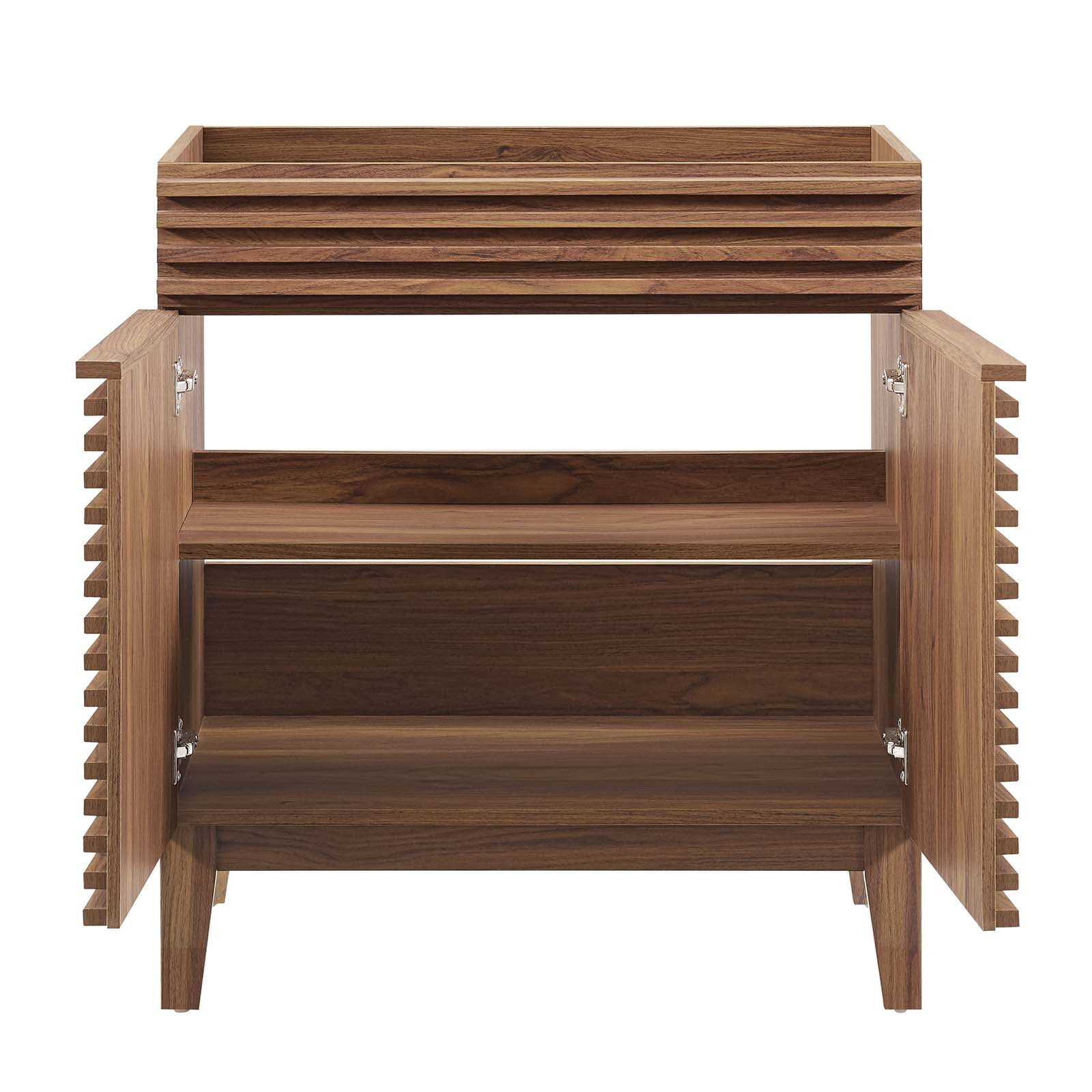 Modway Render 30" Bathroom Vanity Cabinet (Sink Basin Not Included) in Walnut