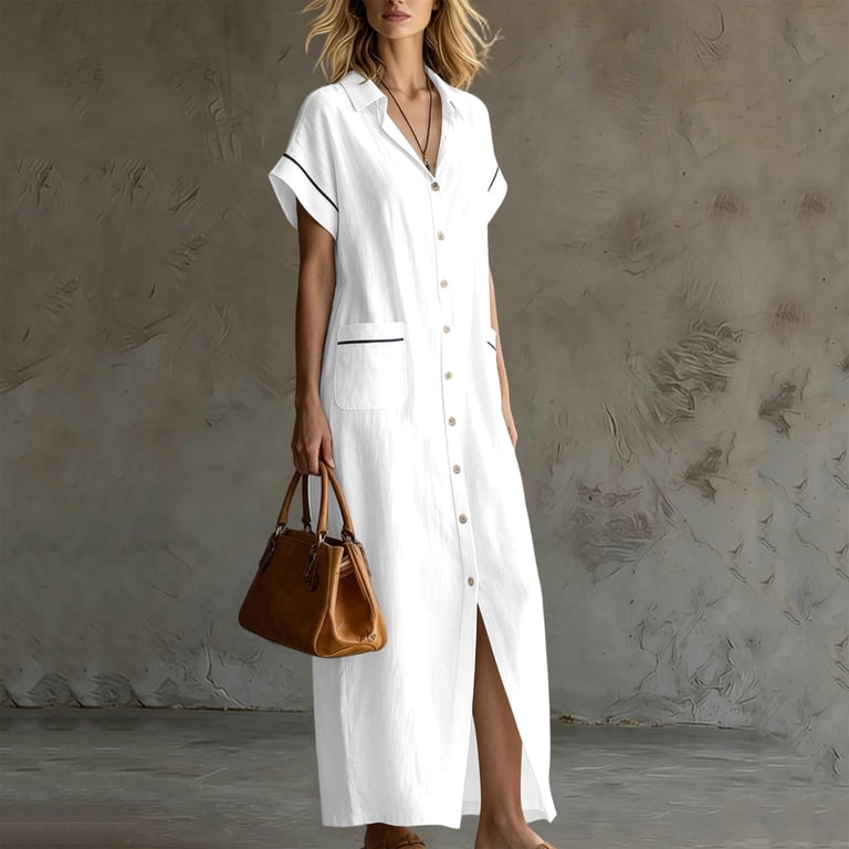 ladies maxi shirt dress Blue Dress,Maxi Shirt,Loung & Loss Shirt Dress,Party wear Stylish Dress,Collar Neck wear Dress,Gift for her. (XS) at Amazon Women's Clothing store Breathable and stretchy Maxi Shirt Dress