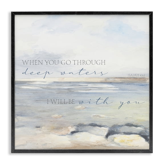 Stupell Industries Transitional Deep Waters with You Black Framed Giclee Art, 12 x 12, by Lanie Loreth