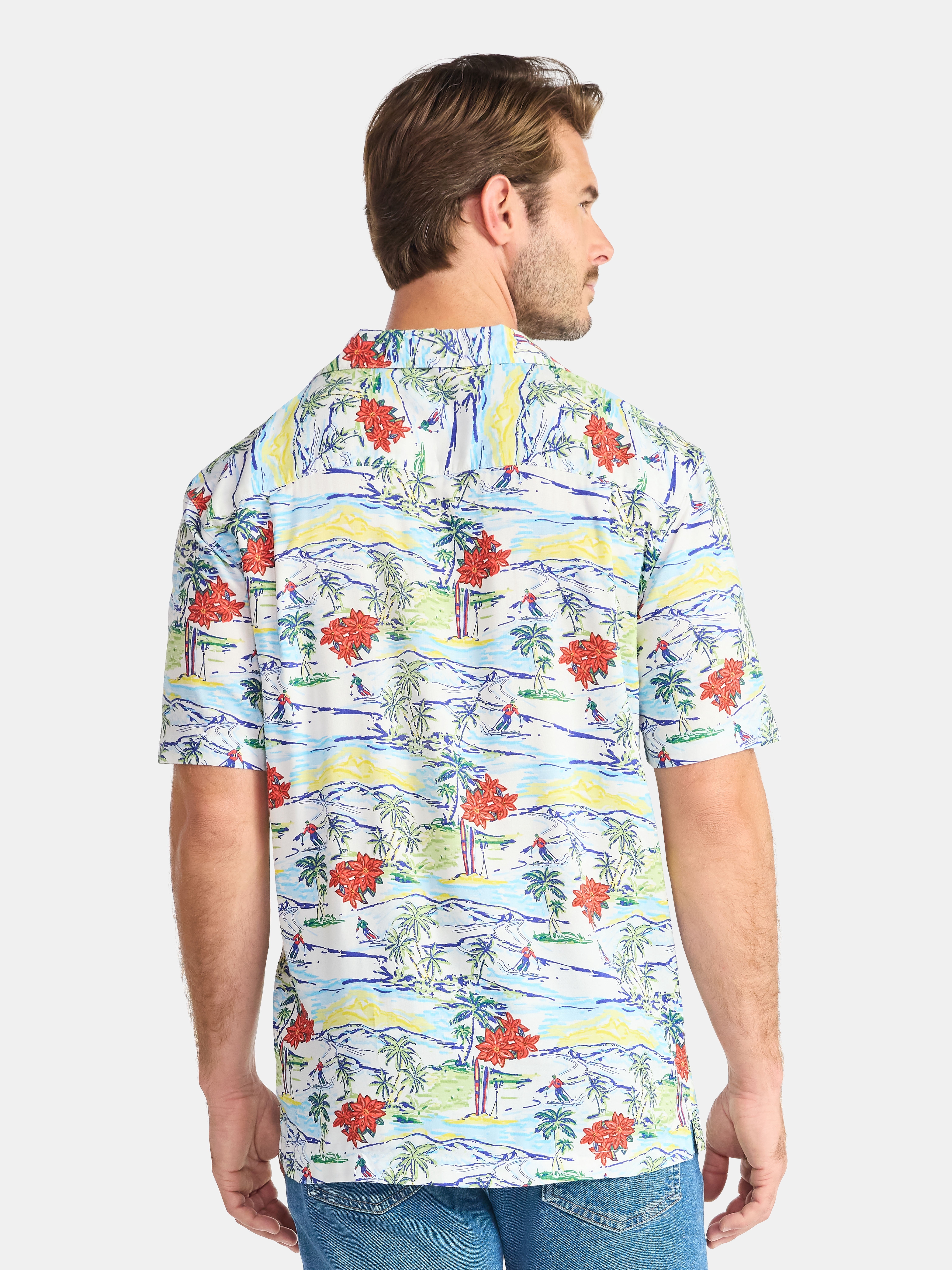 George Men's and Big Men's Holiday Camp Shirt, Sizes S-3XL