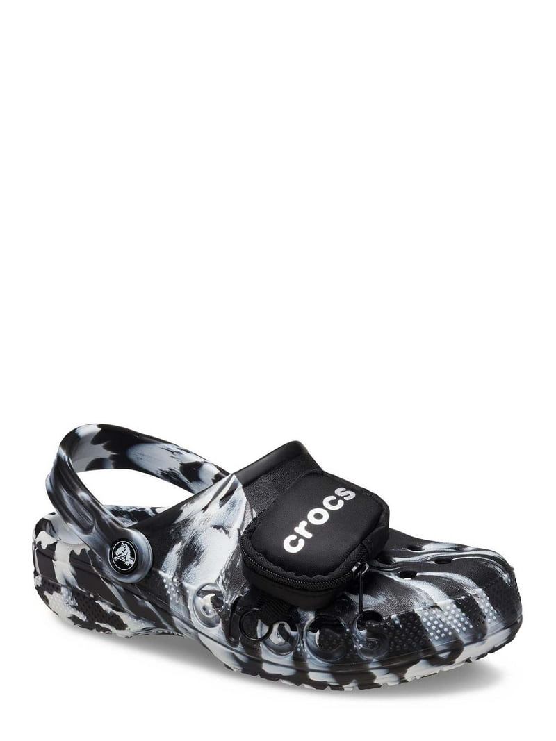 【Crocs】 正規品★ Marbled Baya Clog Black Crocs Exclusive Men's Baya Marbled Slip On Clogs with Pouch