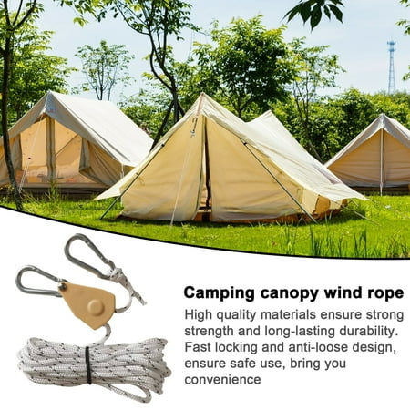 

Heajfvd Camping Canopy Rope Hanger High Strength Windproof Rope Adjustable Loose-Proof Design Wind Rope Clip Hanger with Carabiner for Tent Grow Light Camping Lamps