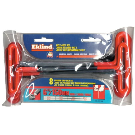 

Eklind Standard 6 In. Cushion Grip T-Handle Hex Key Set 8-Piece