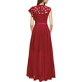 thumbnail image 5 of WULMLEO Formal Dresses for Women 2025 Wedding Guest with Slit Cocktail Elegant Lace Long Prom Dress Wine L, 5 of 7