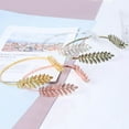 thumbnail image 2 of Back-Worn Leaf Metal Headband - Goddess Bridal Headpiece, Fashion Leaf Back, Adjustable Wedding Hair Accessory for Women, Boho Chic Headband for Special Occasions(Rose gold+Old color), 2 of 10
