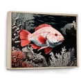 thumbnail image 2 of Designart "The Mysterious Crawl Of Black And Red Fish III" Coastal Coral Under Water Floater Framed Canvas Wall Art, 2 of 5
